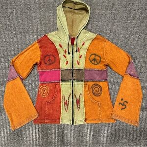 Rising International Patchwork Zip-Up Hoodie Jacket